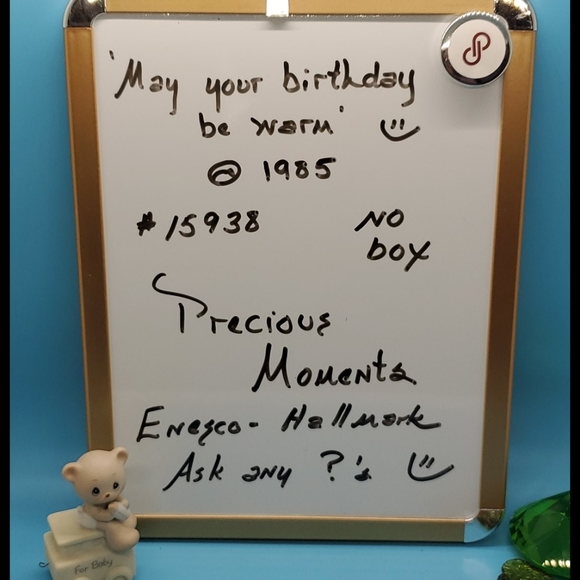 'May your birthday be warm' Precious Moments Birthday Train piece 1985 VINTAGE - Picture 3 of 8